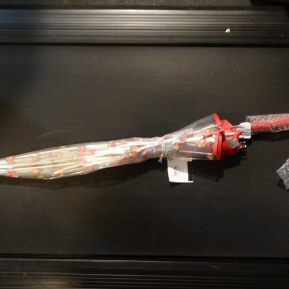 Coach Mini Clear Bubble Umbrella In Vintage Rose Print - Picture 2 of 3